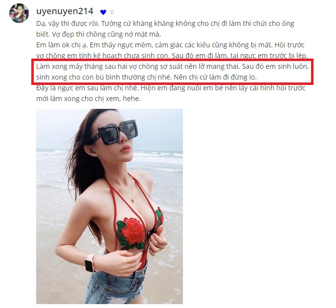 Nâng ngực có ảnh hưởng đến việc cho con bú