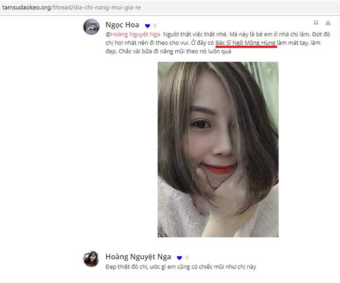 Nâng mũi Hàn Quốc ở Hà Giang