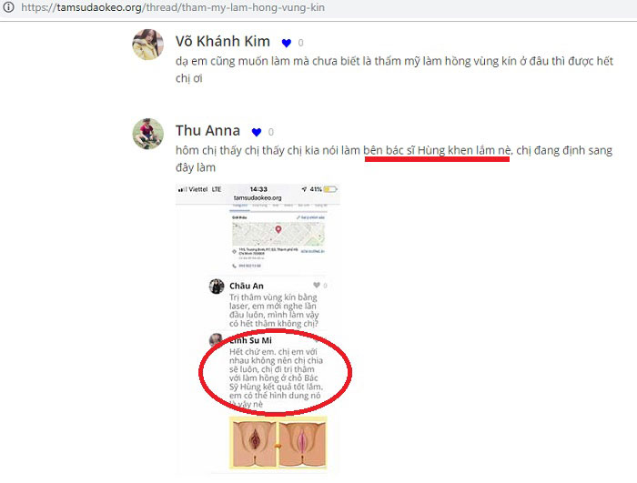 Làm hồng vùng kín Webtretho - Phản hồi từ chị em 1 