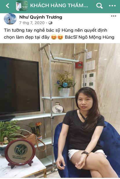 khách hàng chia sẻ trên fanpage bác sĩ Ngô Mộng Hùng