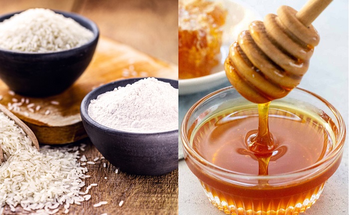 làm trắng da mặt từ bột gạo