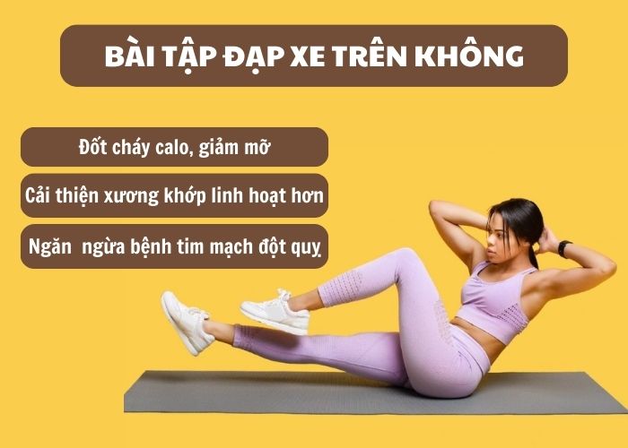 Bài tập đạp xe trên không giảm mỡ bụng