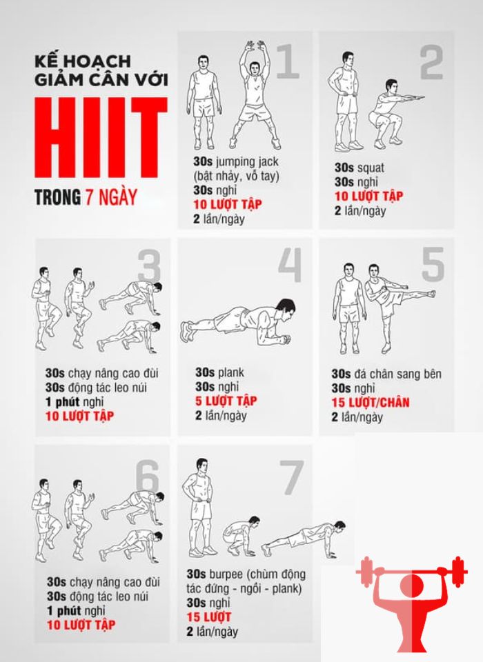 Lịch tập giảm mỡ bụng cho nam tại nhà