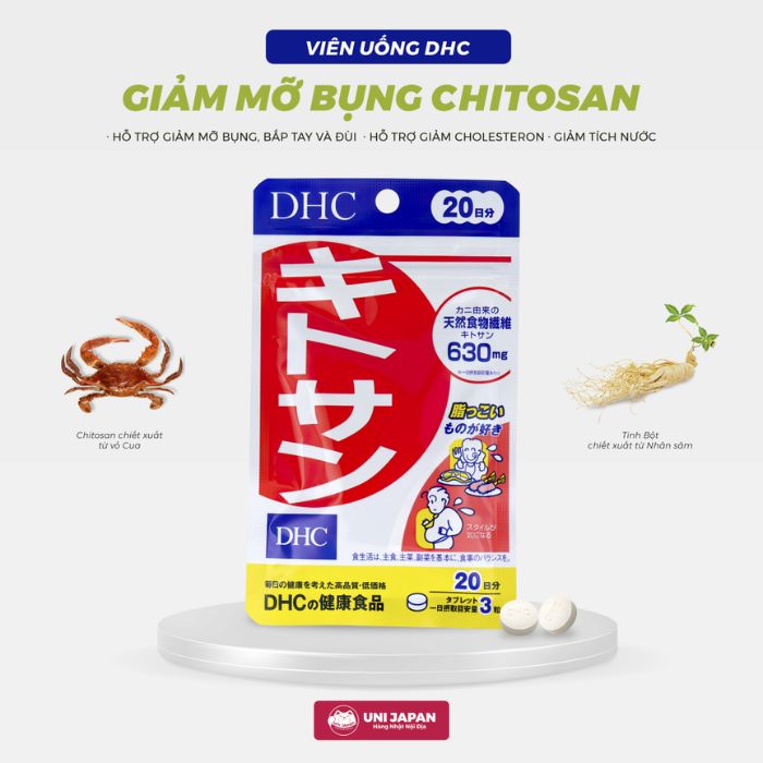 Viên uống giảm mỡ bụng DHC Chitosan Viên uống giảm mỡ bụng DHC Chitosan