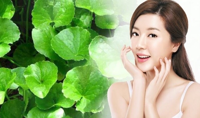 làm trắng da mặt với rau má