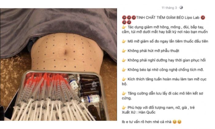 Tiêm giảm mỡ bụng giá bao nhiêu