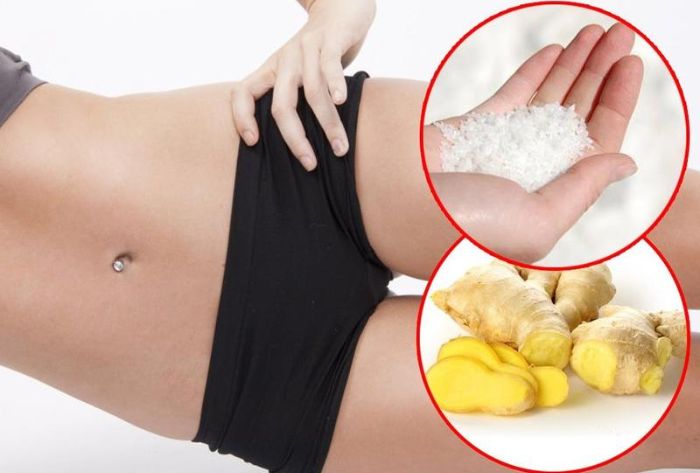 Chườm muối giảm mỡ bụng