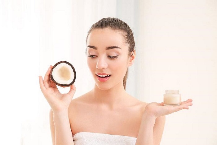 chăm sóc da mặt bằng dầu dừa
