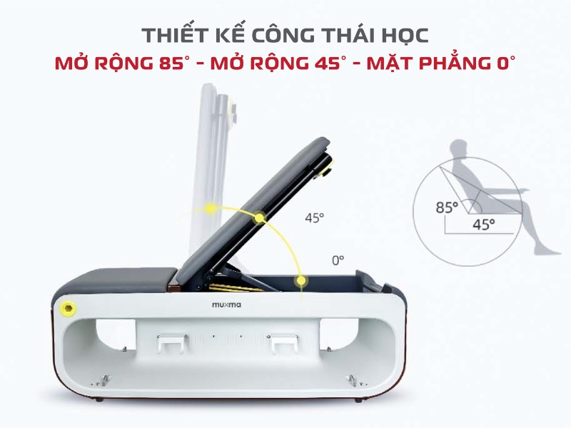 Ghế ngồi điều chỉnh độ dốc linh hoạt 