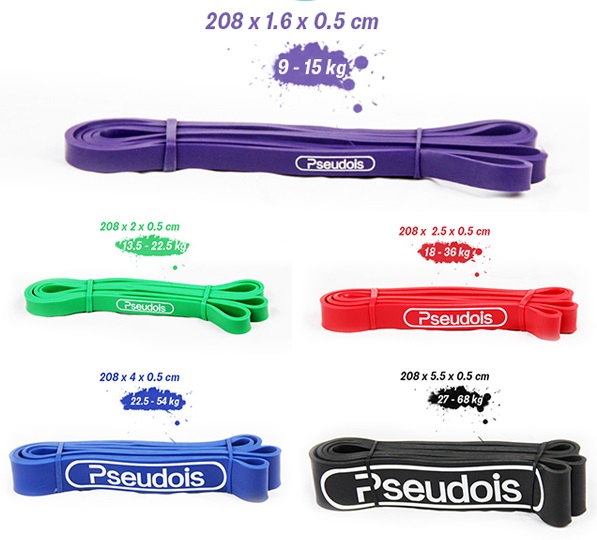 Bộ dây bản thun tập thể lực Pseudois 5 màu 2 Bộ dây bản thun tập thể lực Pseudois 5 màu