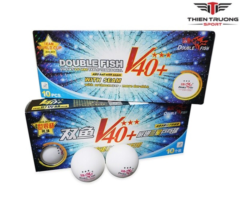 Quả bóng bàn Double Fish V40+ 3 sao 10q/hộp 3 Quả bóng bàn Double Fish V40+ 3 sao 10q/hộp