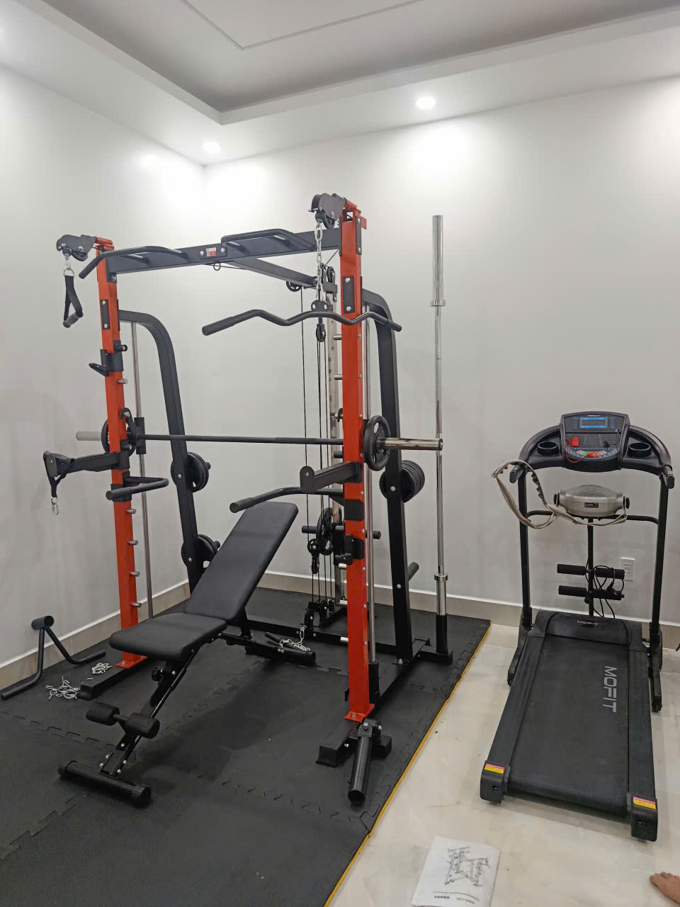 Bộ khung gánh tạ đa năng HQ-K9 - kèm ghế 13 Giàn tạ đa năng HQ-K9 lắp tại Long An