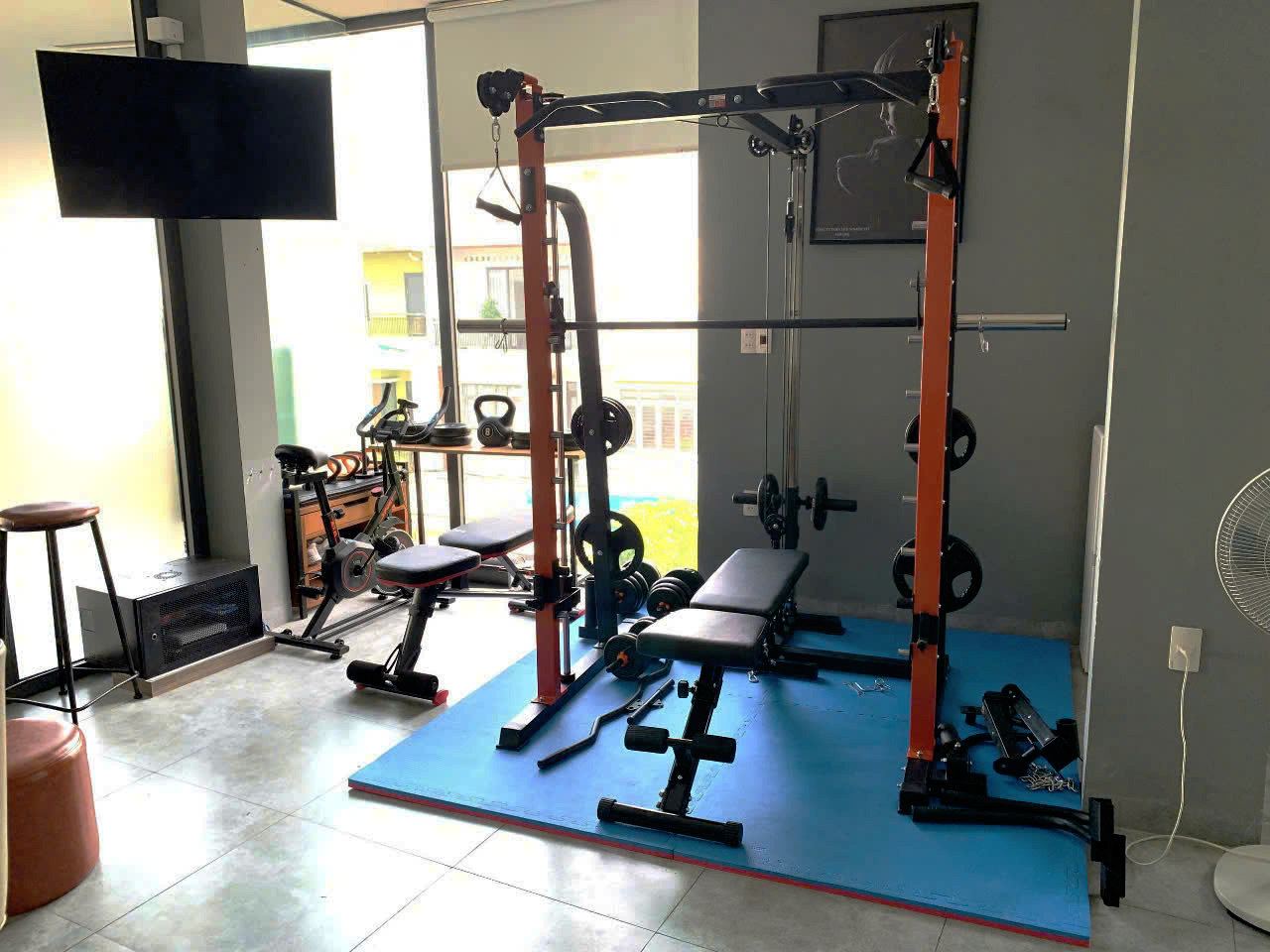 Bộ khung gánh tạ đa năng HQ-K9 - kèm ghế 7 Giàn tạ đa năng