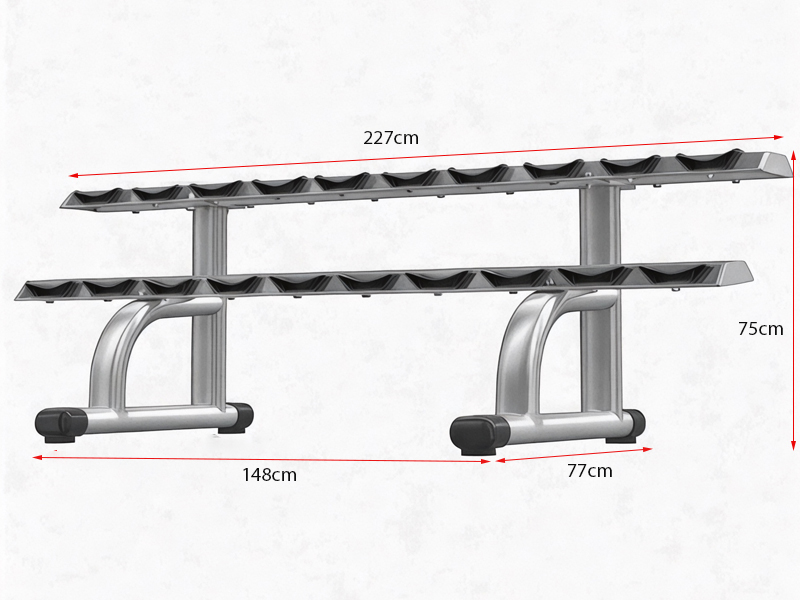 Giá để tạ 2 tầng loại 10 cặp HQ-10 3 Kích thước giá để tạ 2 tầng loại 10 cặp HQ-10