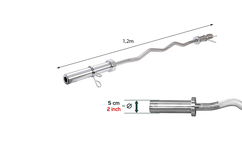 Kích thước đòn tạ chữ Z 1m2 phi 50