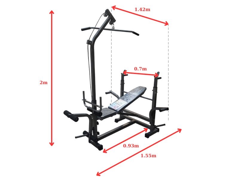 Kích thước ghế tập tạ đa năng Thanh Xuân