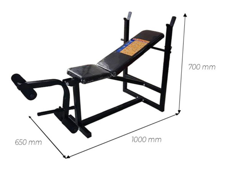 Ghế tập tạ đơn Xuki 4 Kích thước ghế tập tạ đơn Xuki