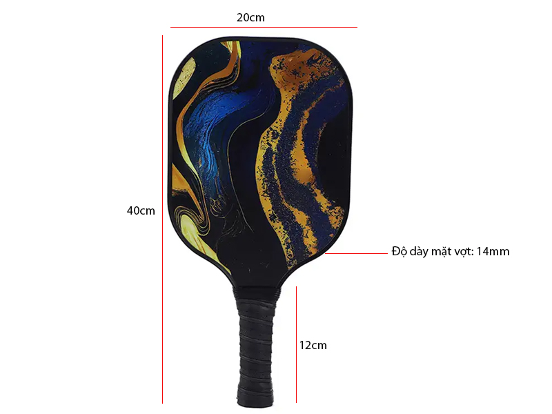 Kích thước vợt Pickleball Leatou 2 