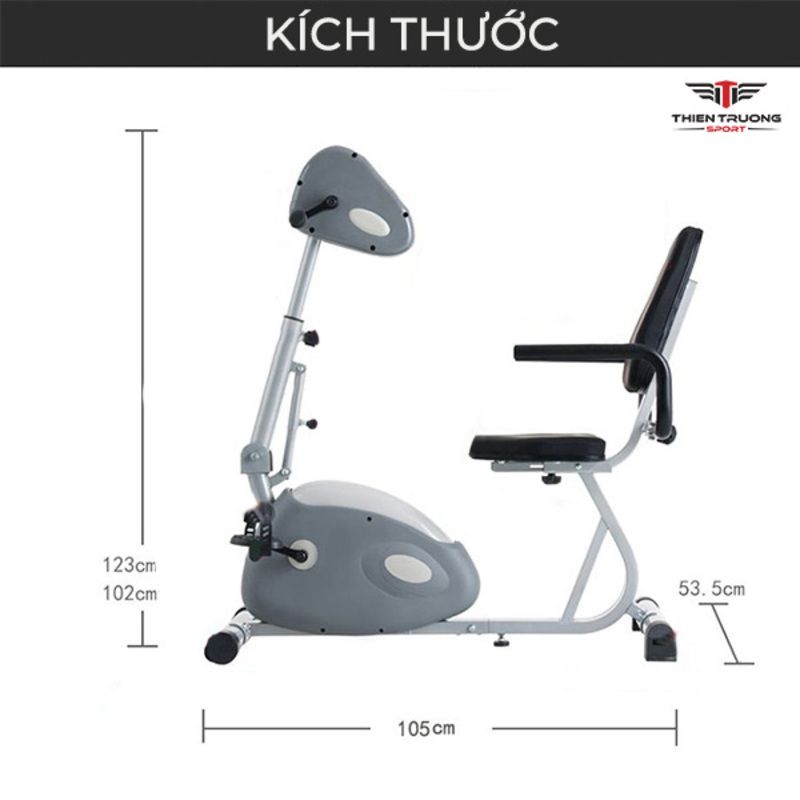 Kích thước xe đạp tập phục hồi chức năng điện T698