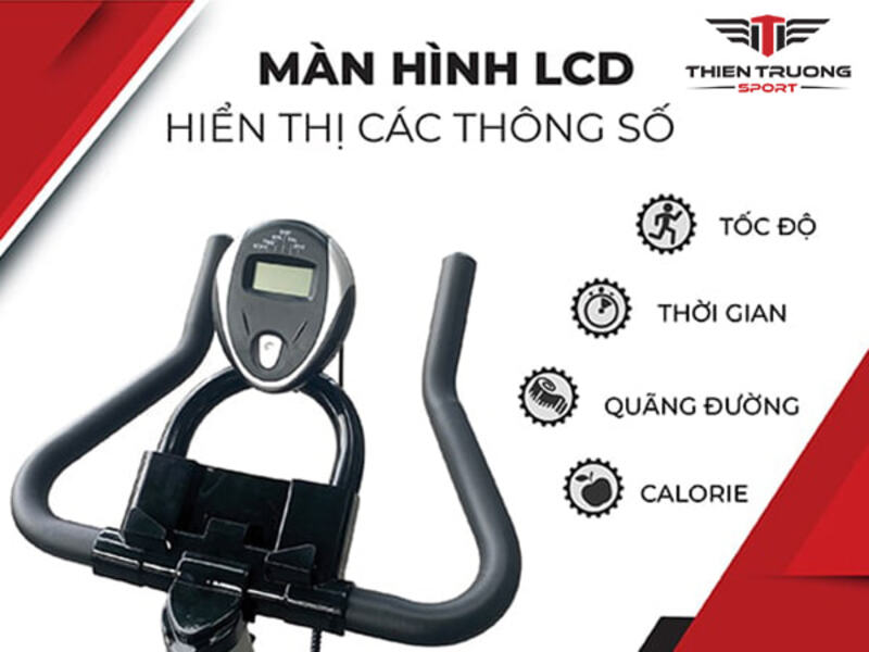 Xe đạp tích hợp màn hình LCD hiển thị các thông số 