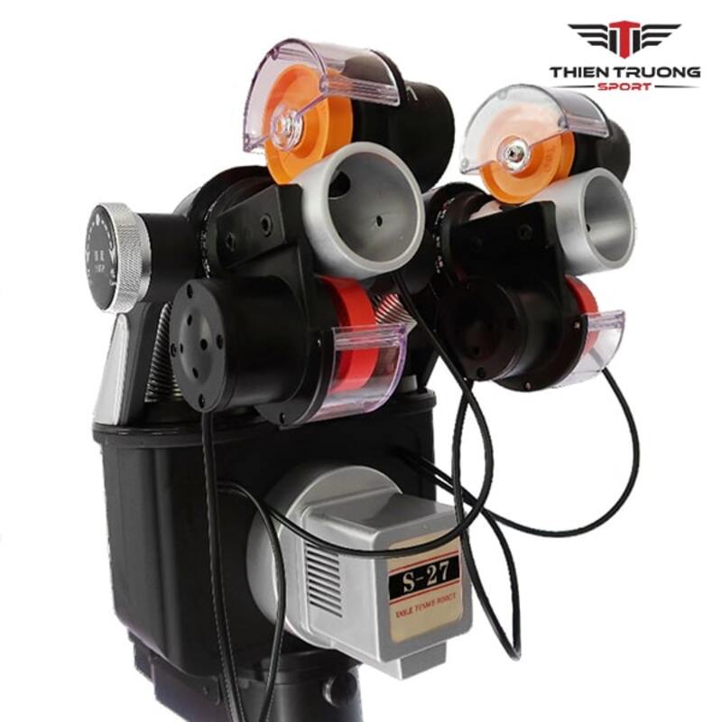 Máy bắn bóng bàn Y&T S27 2 nòng được thiết kế 2 nòng hoặc 1 nòng tùy người dùng chỉnh trên máy