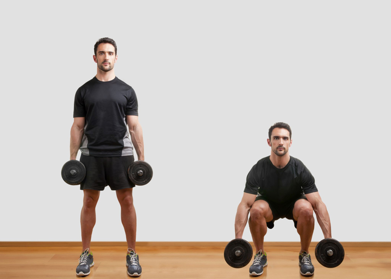 Nam nên tập tạ tay bao nhiêu kg? Cách chọn tạ phù hợp 6 Bài tập Squat giữ tạ