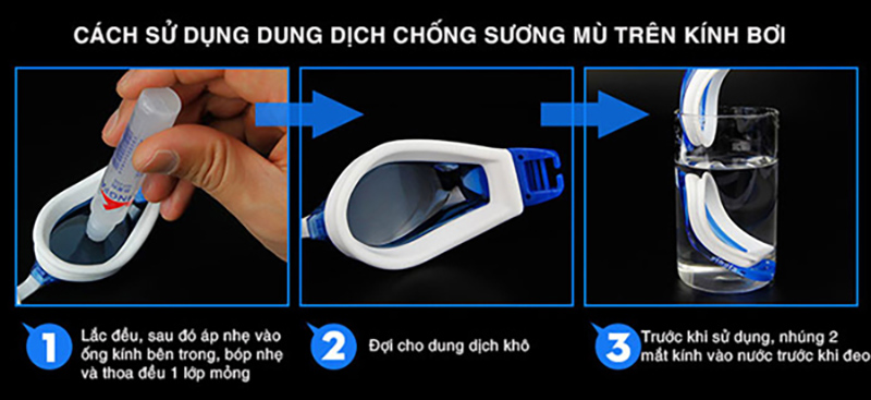 Hướng dẫn sử dụng dung dịch chống mờ kính bơi View