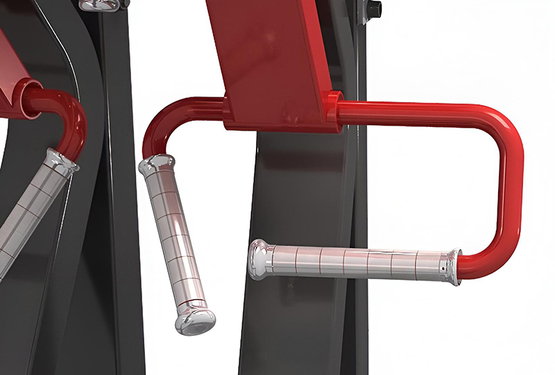 Máy tập cơ Incline Press Impulse SL7004 5 Thiết kế tay cầm bạc tinh tế