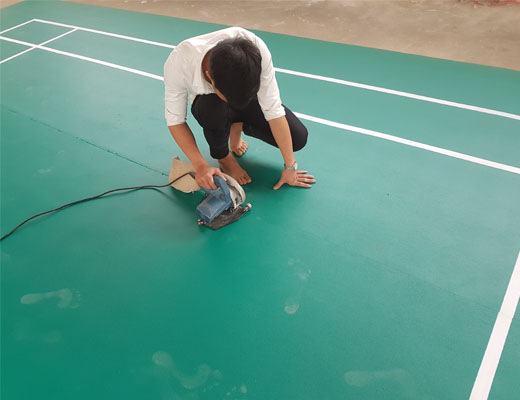 Quy trình khai đường hàn mặt sân 