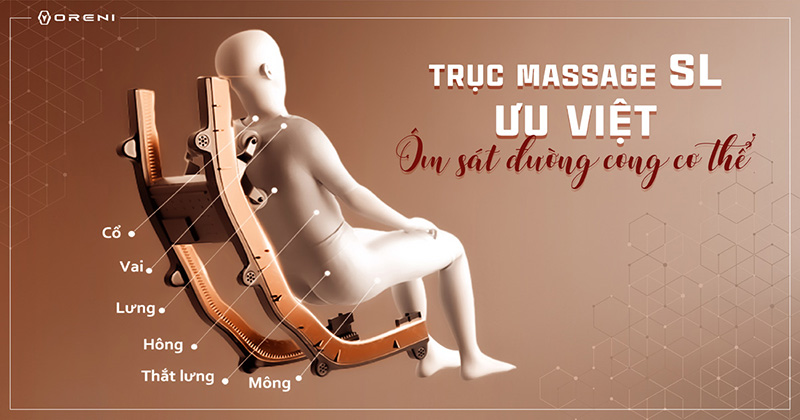 Trục massage SL ưu việt ôm sát đường cong cơ thể 