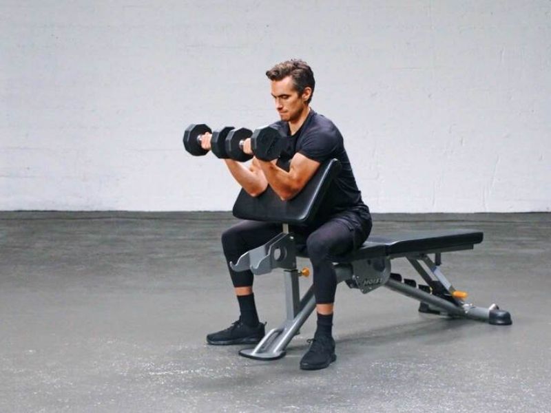 Bài tập Dumbbell Preacher Curl