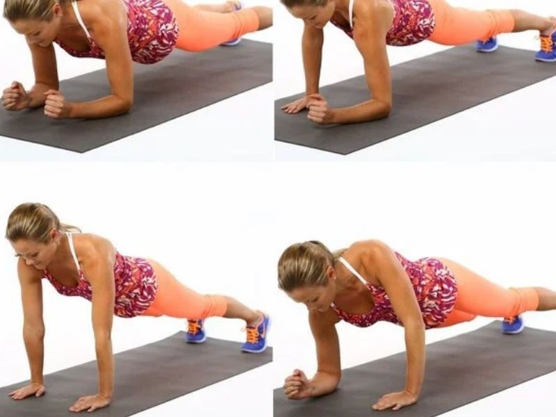 Bài tập bổ trợ đập bóng chuyền: Plank Up Down