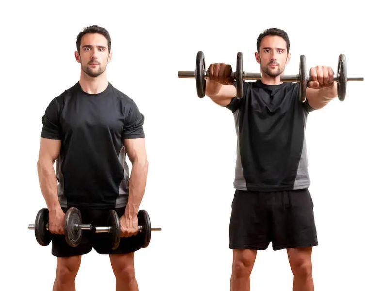 Các bài tập cầu vai tại nhà hiệu quả nhất dành cho dân tập Gym 9 Bài tập nâng tạ tay tới trước