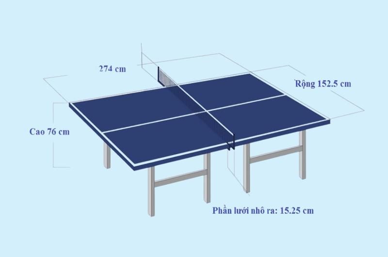 Kích thước bàn bóng bàn đạt tiêu chuẩn