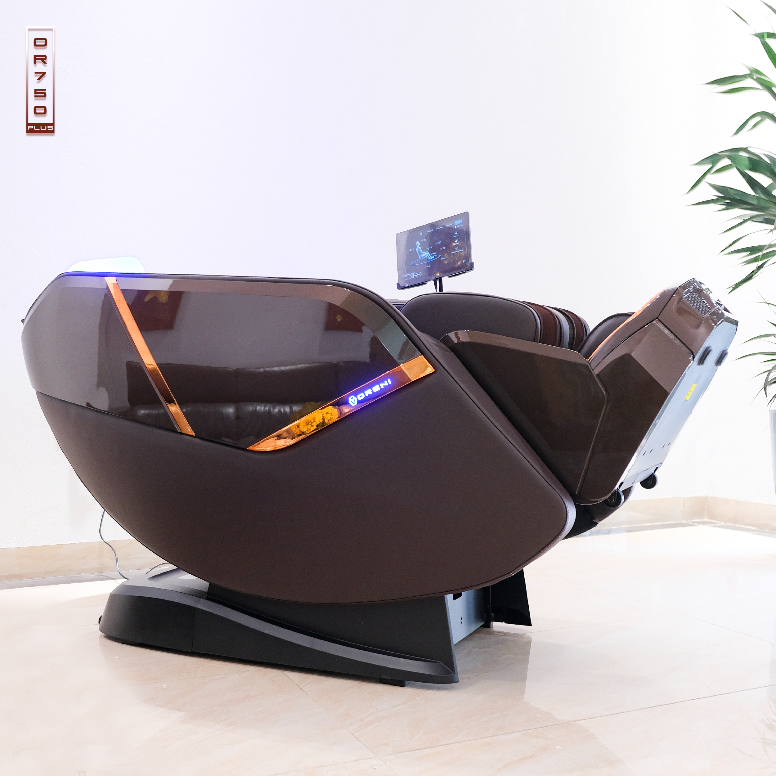 Ghế massage cao cấp Oreni OR-750plus phiên bản màu nâu