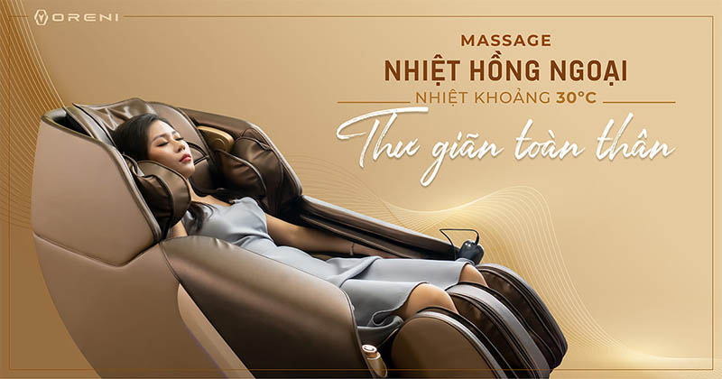 Massage nhiệt hồng ngoại khoảng 30 độ C giúp thư giãn toàn thân