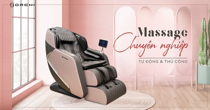 Ghế massage được thiết lập 2 chế độ: chuyên nghiệp và thủ công